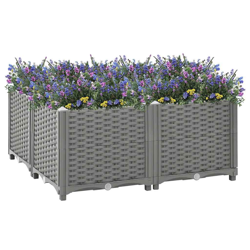 vidaXL Carré potager 80x80x38 cm en polypropylène