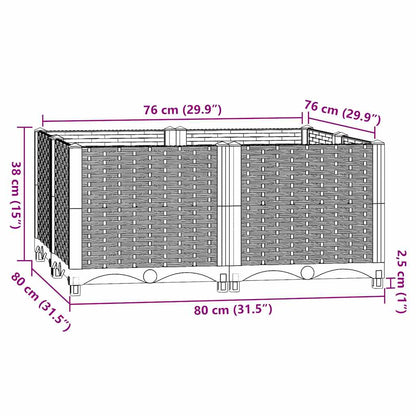 vidaXL Carré potager 80x80x38 cm en polypropylène