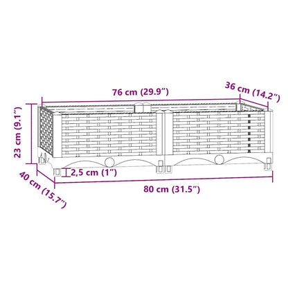 vidaXL Carré potager 80x40x23 cm en polypropylène