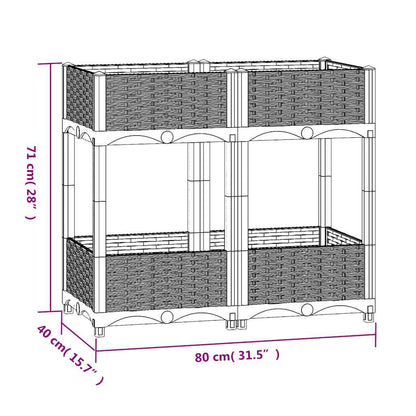 vidaXL Hochbeet 80x40x71 cm Polypropylen