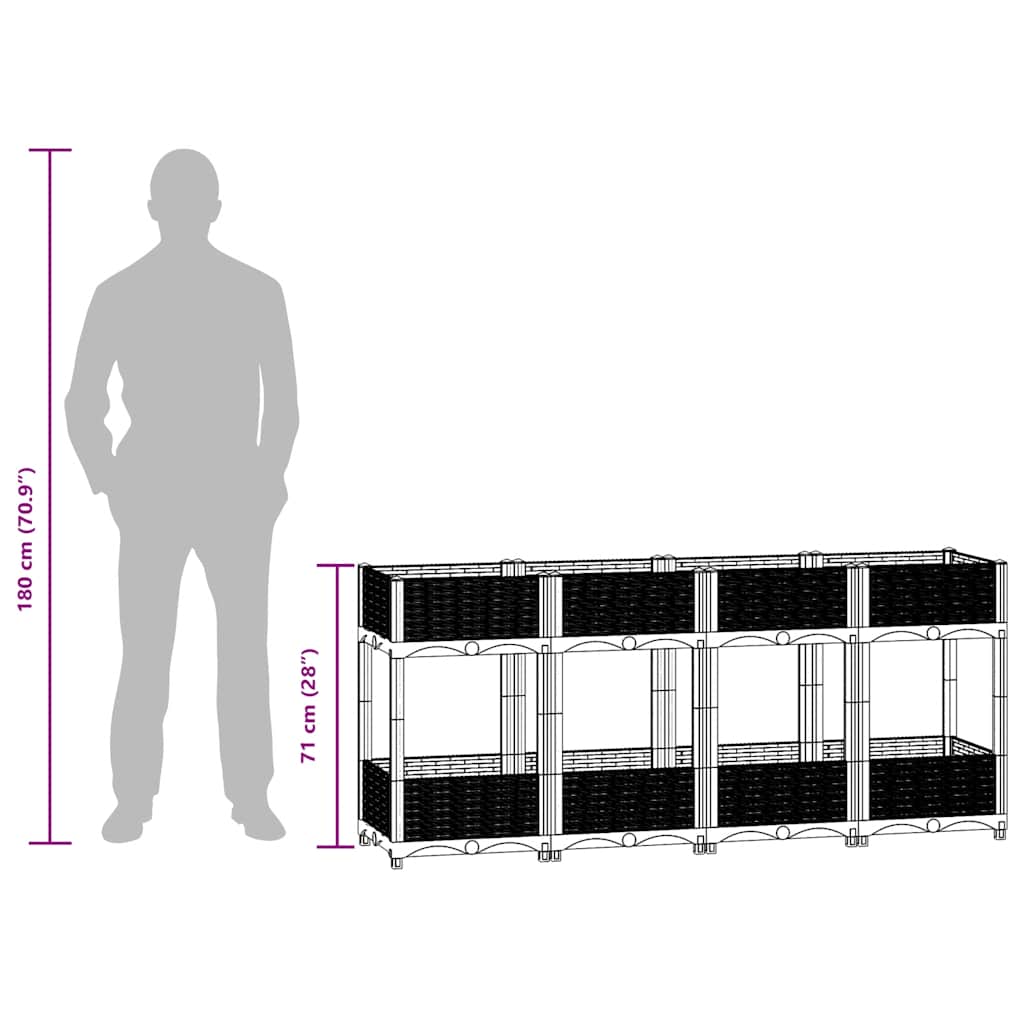 vidaXL Hochbeet 160x40x71 cm Polypropylen