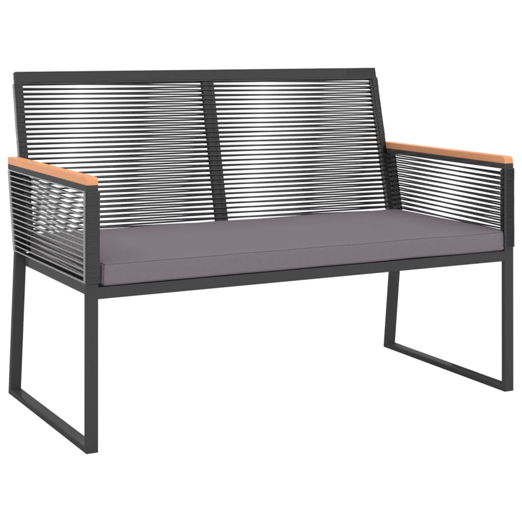 vidaXL Salon de jardin 4 pièces avec coussins Noir Acier