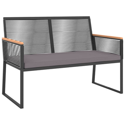 vidaXL Salon de jardin 4 pièces avec coussins Noir Acier