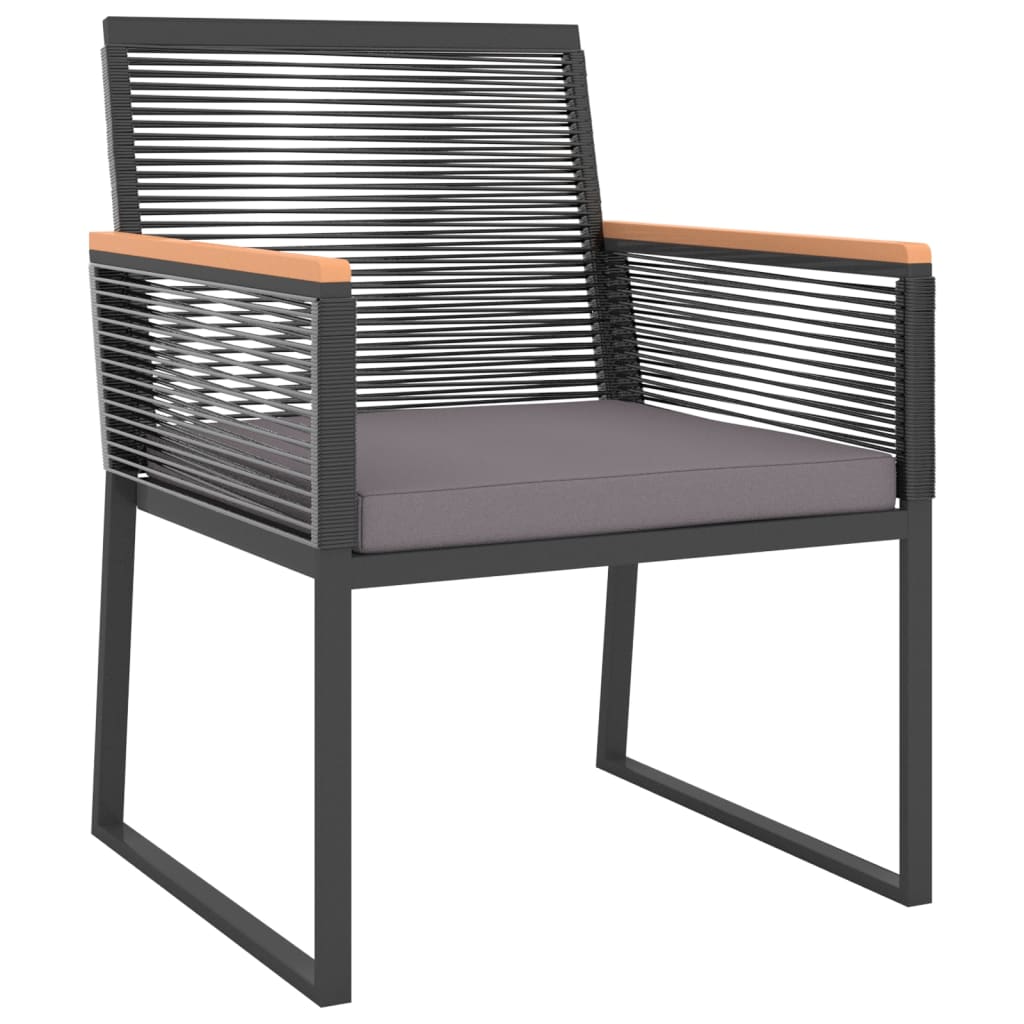 vidaXL Salon de jardin 4 pièces avec coussins Noir Acier