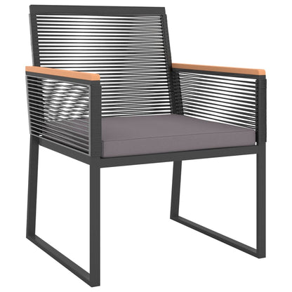 vidaXL Salon de jardin 4 pièces avec coussins Noir Acier