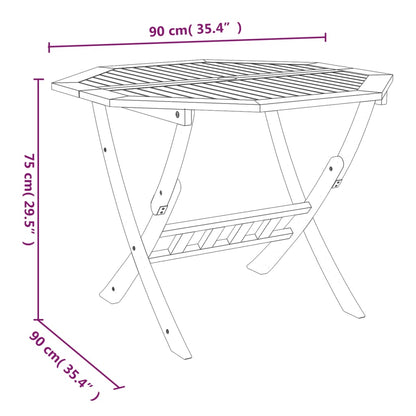 vidaXL Klappbarer Gartentisch 90x75 cm Massivholz Akazie