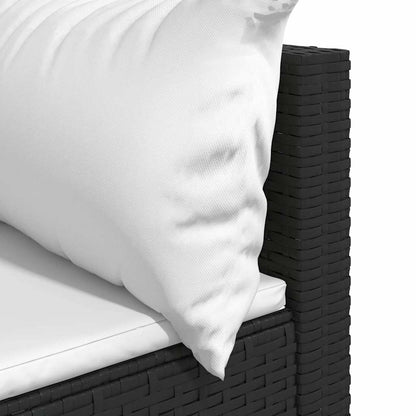 vidaXL Canapé d'angle de jardin avec coussins Noir Résine tressée