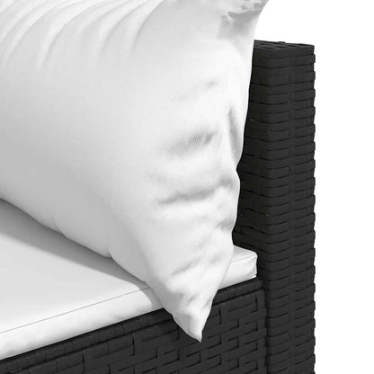 vidaXL Garten-Ecksofas mit Kissen 2 Stk. Schwarz Poly Rattan