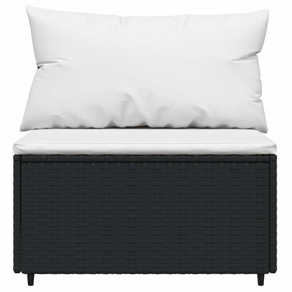 vidaXL Ensemble de salon de jardin 3 pcs avec coussins Noir Résine tressée