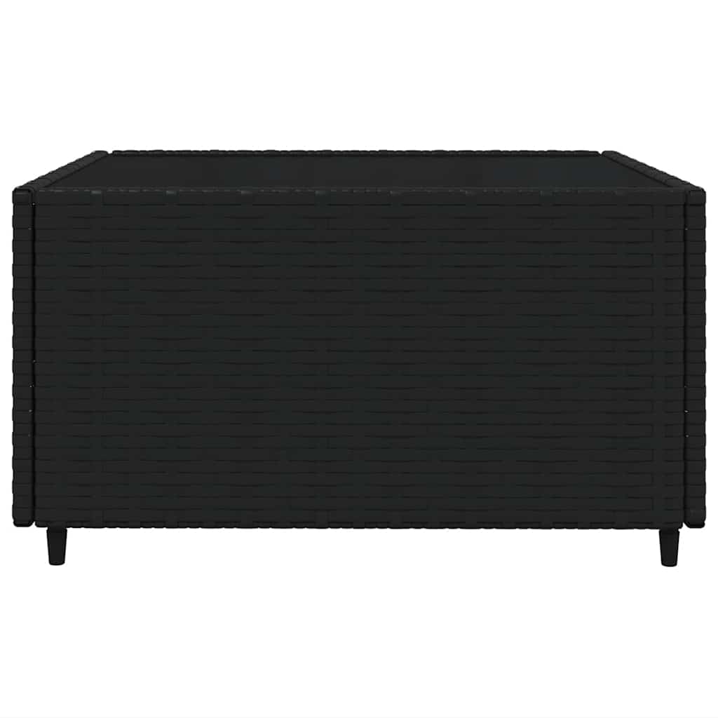 vidaXL Salon de jardin 4 pcs avec coussins Noir Résine tressée