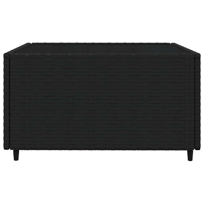 vidaXL Salon de jardin 4 pcs avec coussins Noir Résine tressée