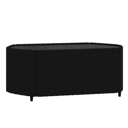 vidaXL Ensemble de salon de jardin 3 pcs avec coussins Noir Résine tressée