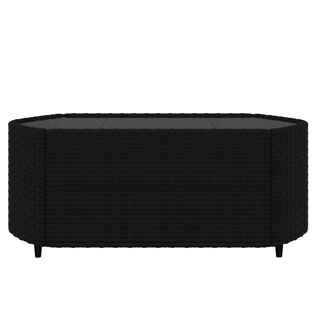 vidaXL Ensemble de salon de jardin 3 pcs avec coussins Noir Résine tressée