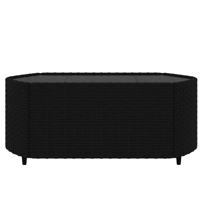 vidaXL Ensemble de salon de jardin 3 pcs avec coussins Noir Résine tressée