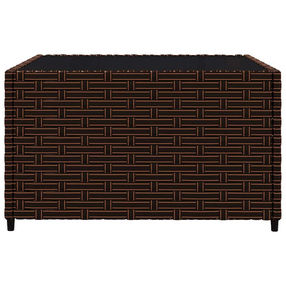 3-tlg. Garten-Lounge-Set mit Kissen Braun Poly Rattan