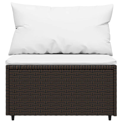 vidaXL Salon de jardin 4 pcs avec coussins marron résine tressée