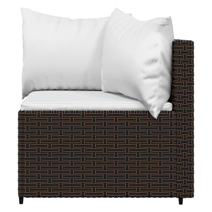 Canapés d'angle de jardin vidaXL avec coussins 2 pcs marron résine tressée