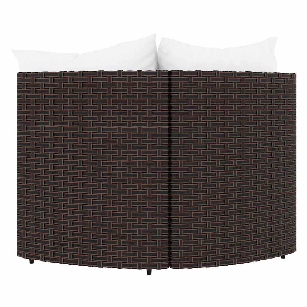 Canapés d'angle de jardin vidaXL avec coussins 2 pcs marron résine tressée