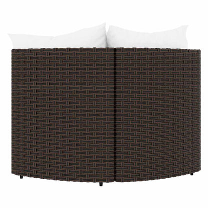 Canapés d'angle de jardin vidaXL avec coussins 2 pcs marron résine tressée