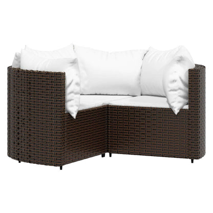 vidaXL Salon de jardin 4 pcs avec coussins marron résine tressée