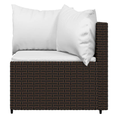 vidaXL Salon de jardin 4 pcs avec coussins marron résine tressée