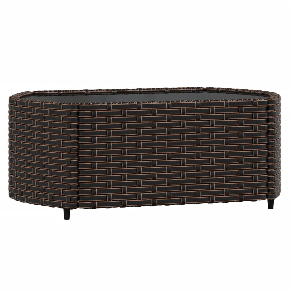 vidaXL Salon de jardin 4 pcs avec coussins marron résine tressée