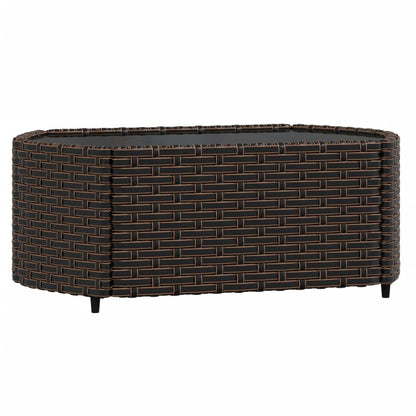 vidaXL Salon de jardin 4 pcs avec coussins marron résine tressée