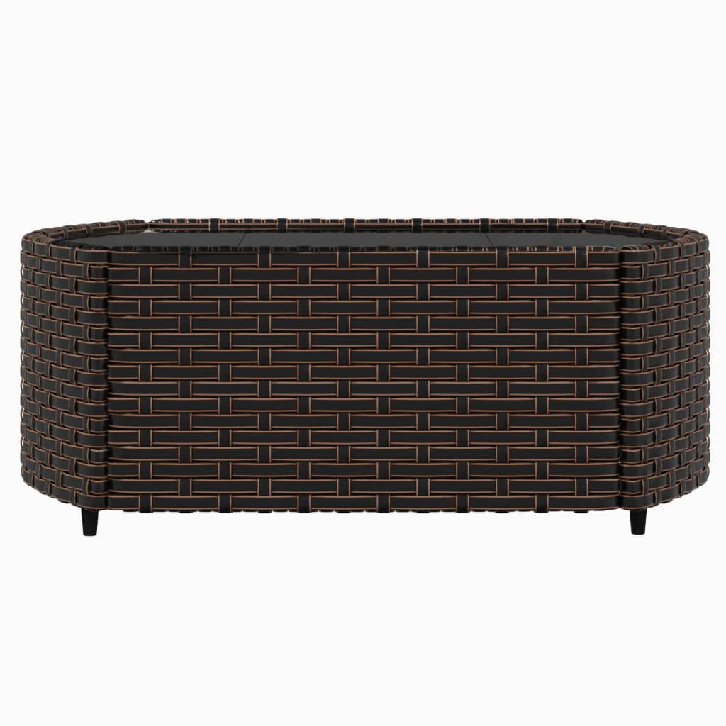 vidaXL Salon de jardin 4 pcs avec coussins marron résine tressée