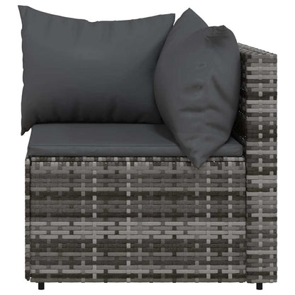 vidaXL Garten-Ecksofas mit Kissen 2 Stk. Grau Poly Rattan