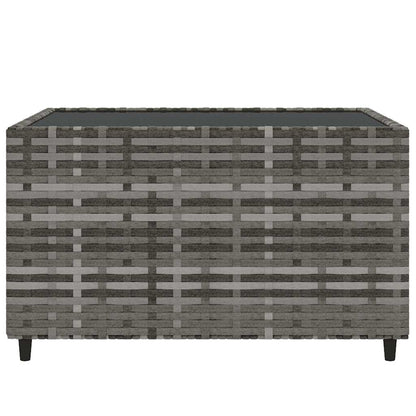 vidaXL Salon de jardin 4 pcs avec coussins Gris Résine tressée