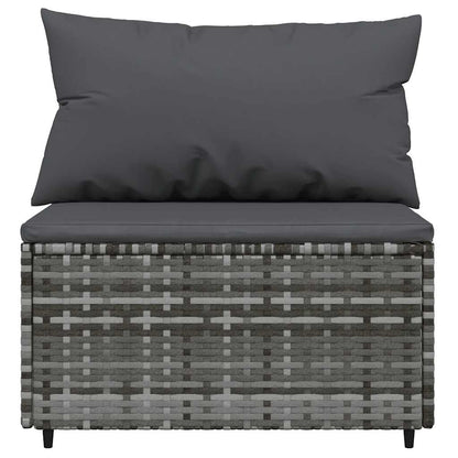 vidaXL Salon de jardin 4 pcs avec coussins Gris Résine tressée