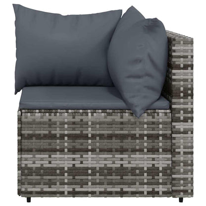 vidaXL Salon de jardin 4 pcs avec coussins Gris Résine tressée