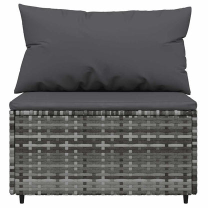 vidaXL Salon de jardin 3 pièces avec coussins Résine tressée Gris