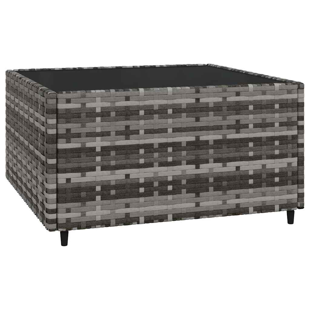 vidaXL Salon de jardin 3 pièces avec coussins Résine tressée Gris