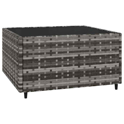 vidaXL Salon de jardin 3 pièces avec coussins Résine tressée Gris