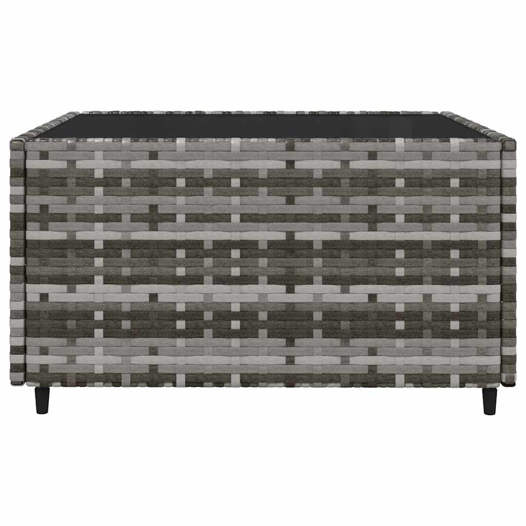vidaXL Salon de jardin 3 pièces avec coussins Résine tressée Gris