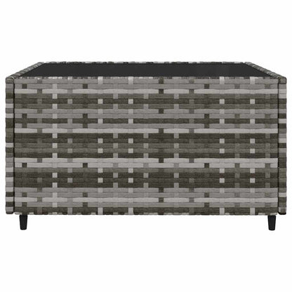 vidaXL Salon de jardin 3 pièces avec coussins Résine tressée Gris