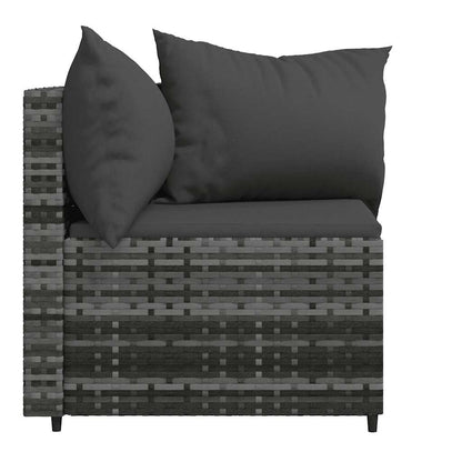 vidaXL Canapés d'angle de jardin avec coussins 2 pcs Gris Résine tressée