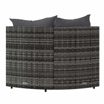 vidaXL Canapés d'angle de jardin avec coussins 2 pcs Gris Résine tressée