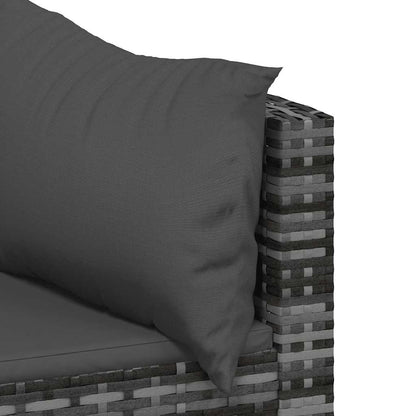 vidaXL Canapés d'angle de jardin avec coussins 2 pcs Gris Résine tressée