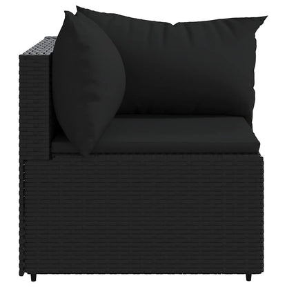 vidaXL Canapés d'angle de jardin avec coussins 2 pcs Noir Résine tressée