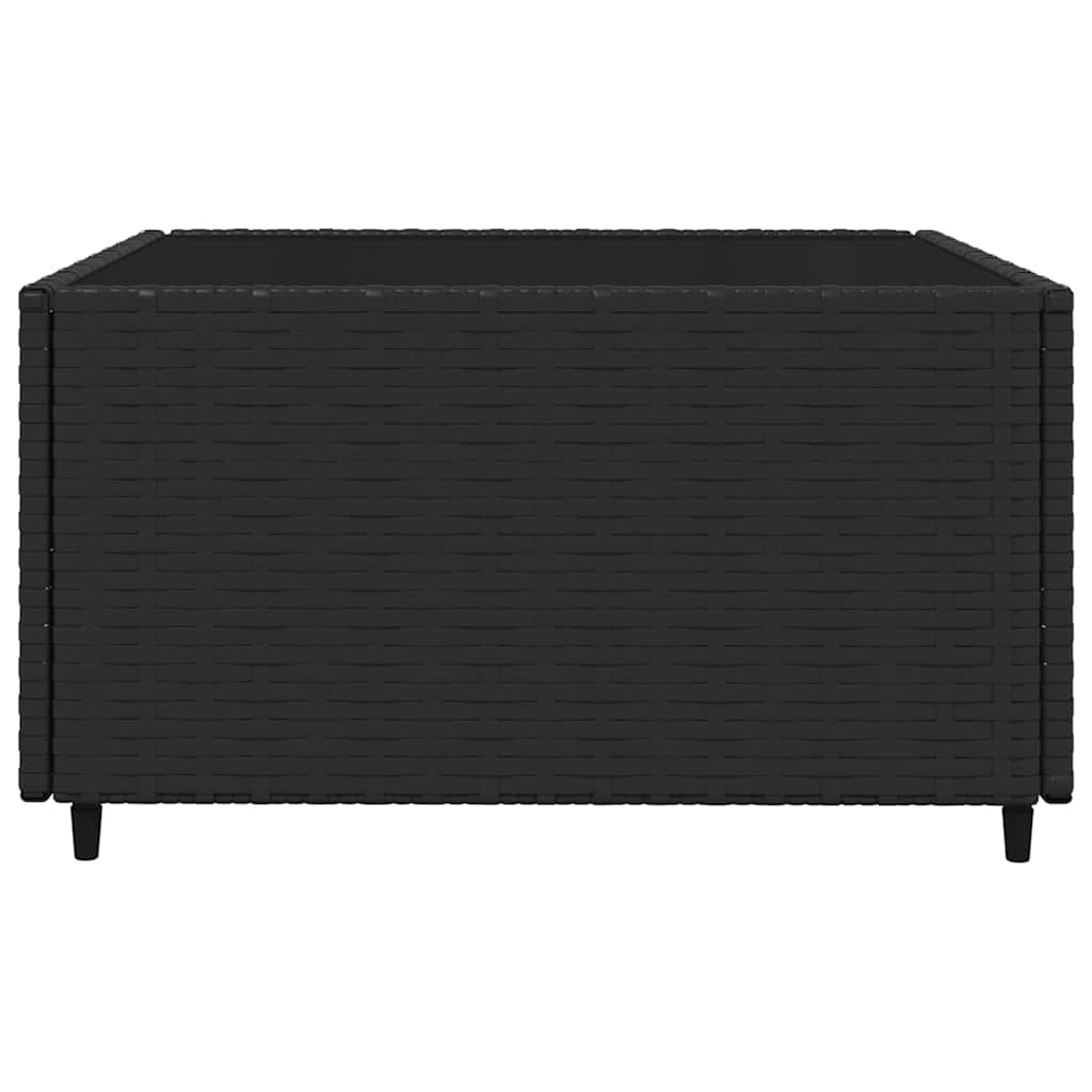 vidaXL Salon de jardin 4 pcs avec coussins Noir Résine tressée