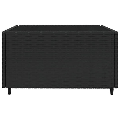 vidaXL Salon de jardin 4 pcs avec coussins Noir Résine tressée