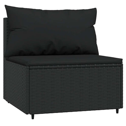 vidaXL Ensemble de salon de jardin 3 pcs avec coussins Noir Résine tressée
