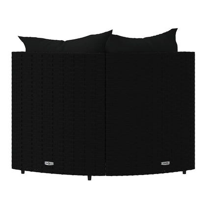 vidaXL Canapés d'angle de jardin avec coussins 2 pcs Noir Résine tressée