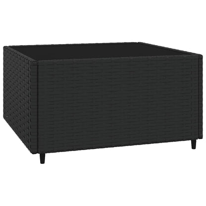 vidaXL Ensemble de salon de jardin 3 pcs avec coussins Noir Résine tressée