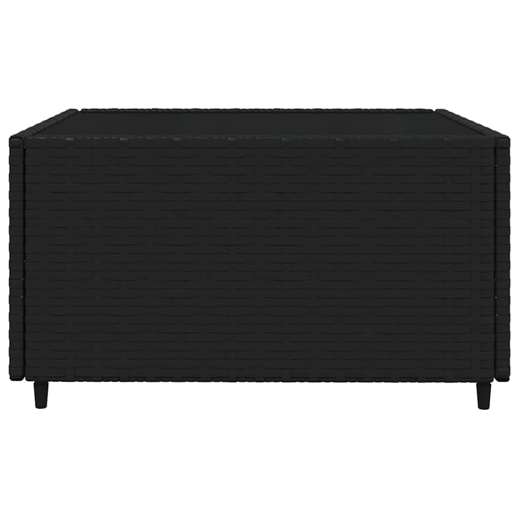 vidaXL Salon de jardin 4 pcs avec coussins Noir Résine tressée