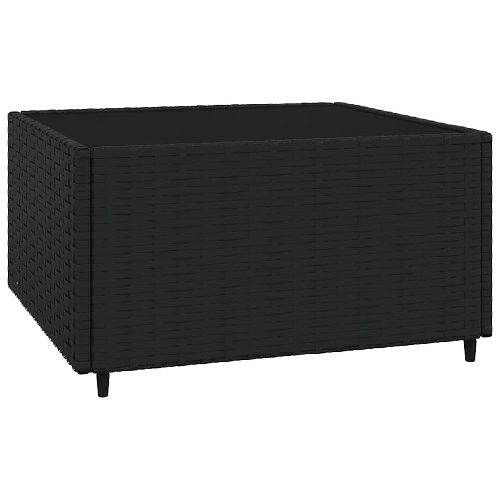 vidaXL Salon de jardin 4 pcs avec coussins Noir Résine tressée