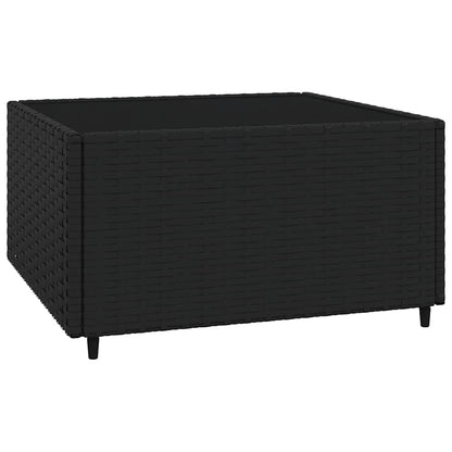 vidaXL Salon de jardin 4 pcs avec coussins Noir Résine tressée