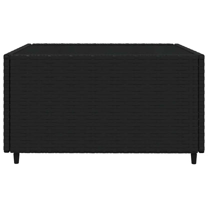 vidaXL Salon de jardin 4 pcs avec coussins Noir Résine tressée